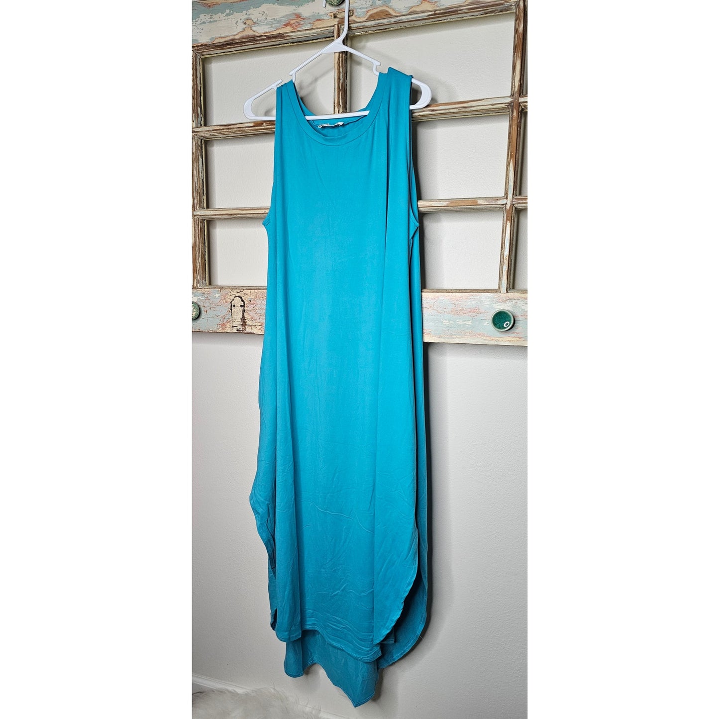NWT Turquoise Sleeveless Maxi Dress Ladies Size 2X 18/20