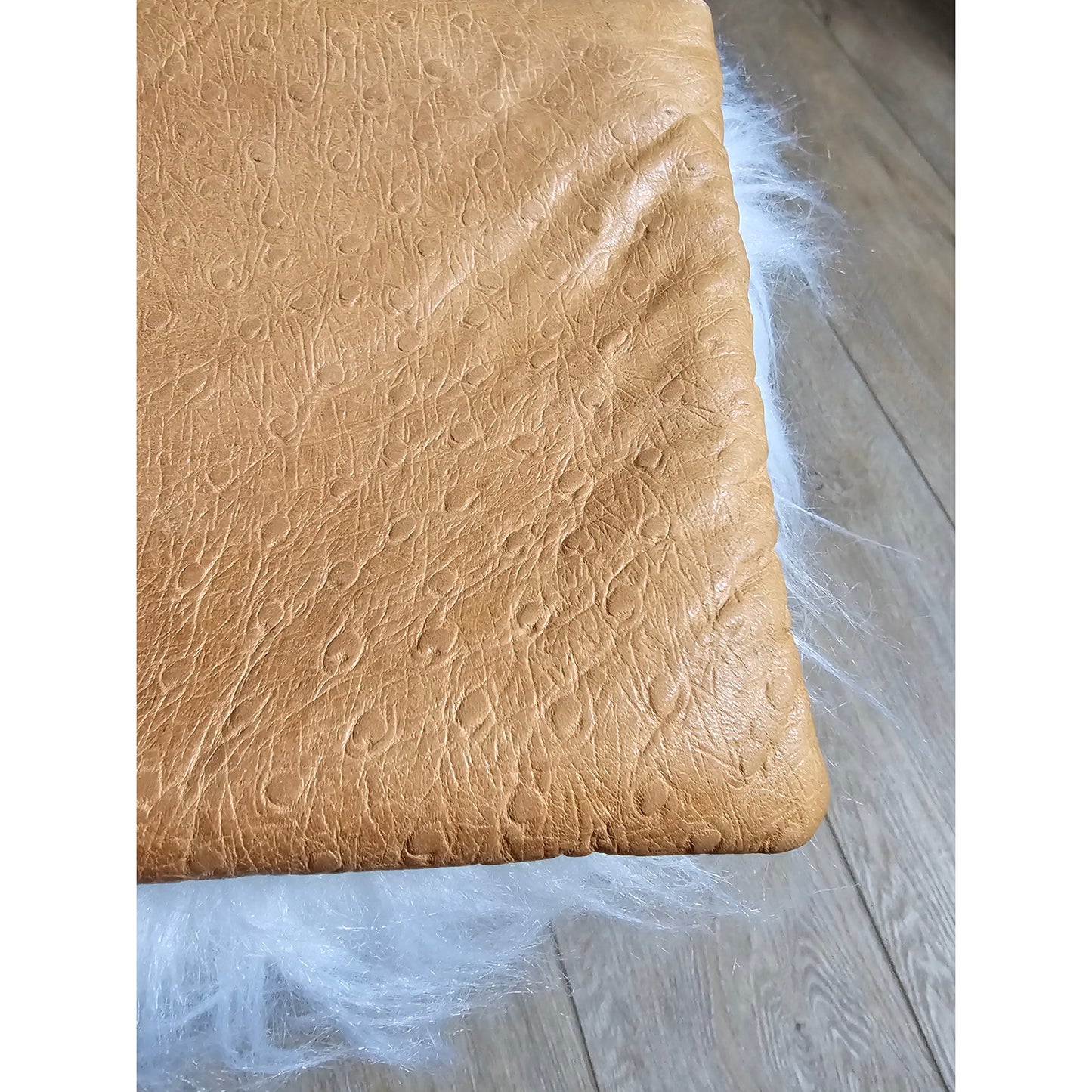 Vintage 80's Ruth Saltz Leather Clutch Ostrich Print