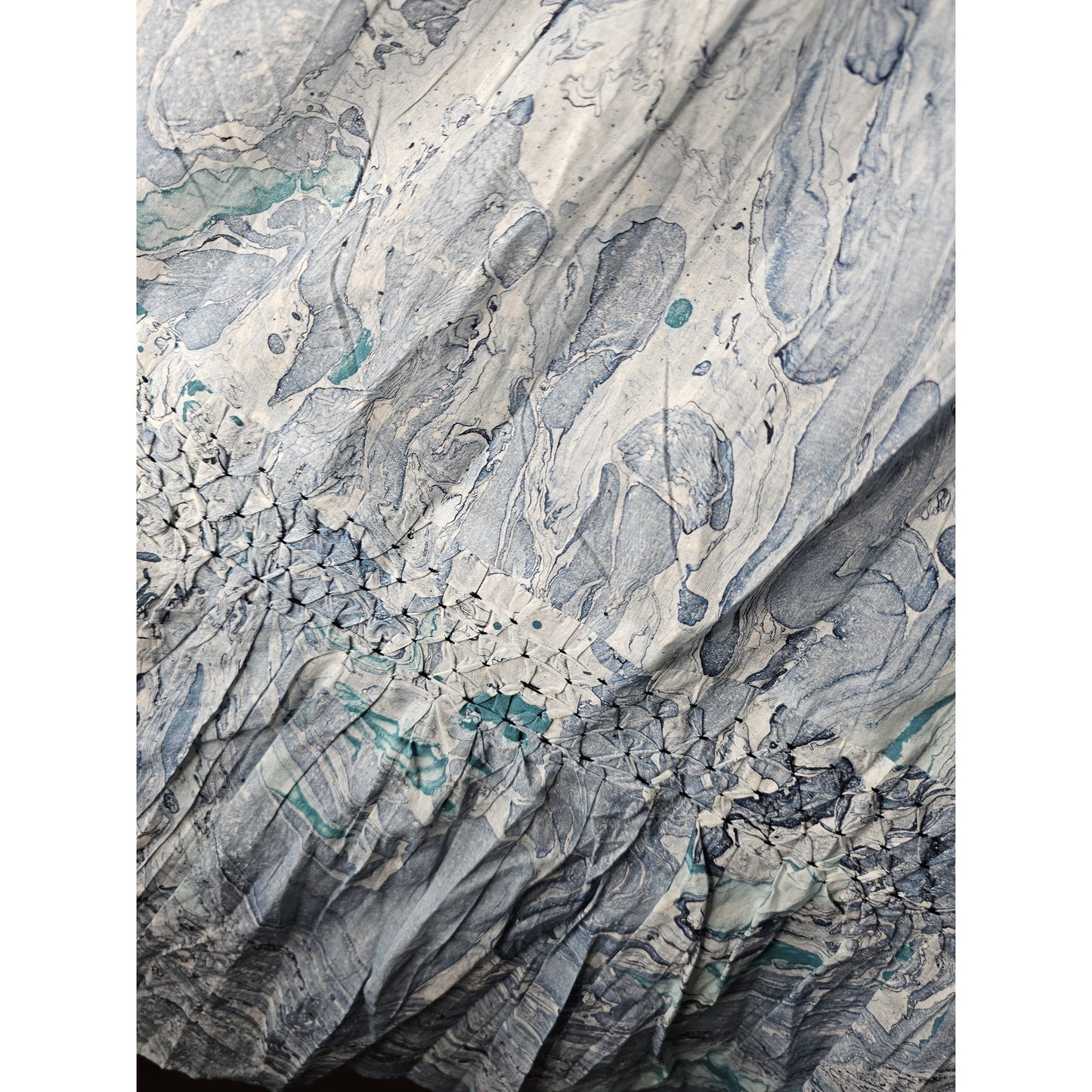 NWT St. Roche Selma Skirt Marbled Ocean in Blue Maxi Skirt Size Small
