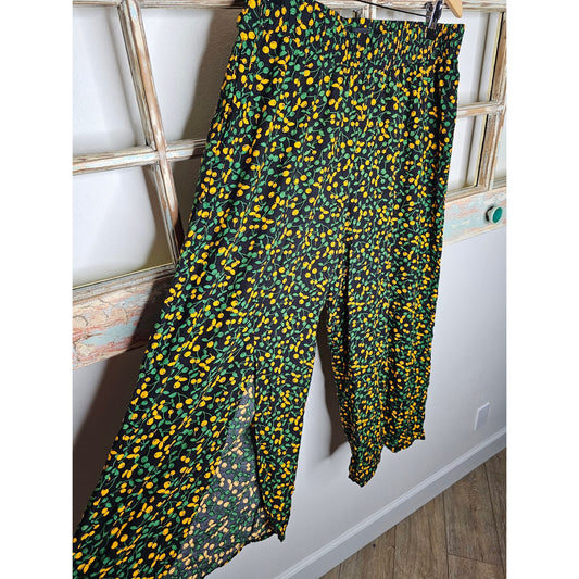 Curations Women's Tulip Hem Cropped Lemon Pants Size Large