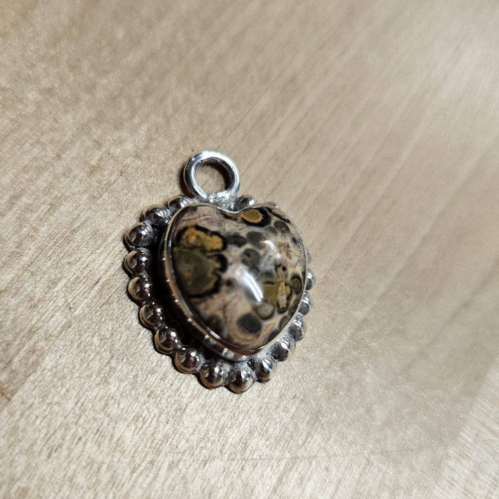 Taxco Sterling Silver With Ocean Jasper Necklace Pendant