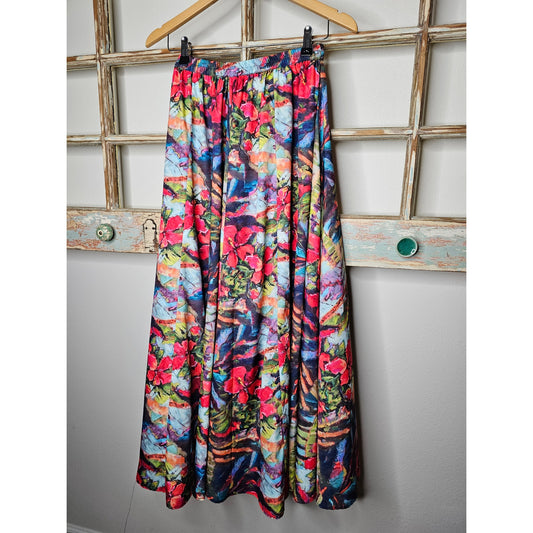 Christian Siriano NY Colorful Floral Full Maxi Skirt Ladies size Small