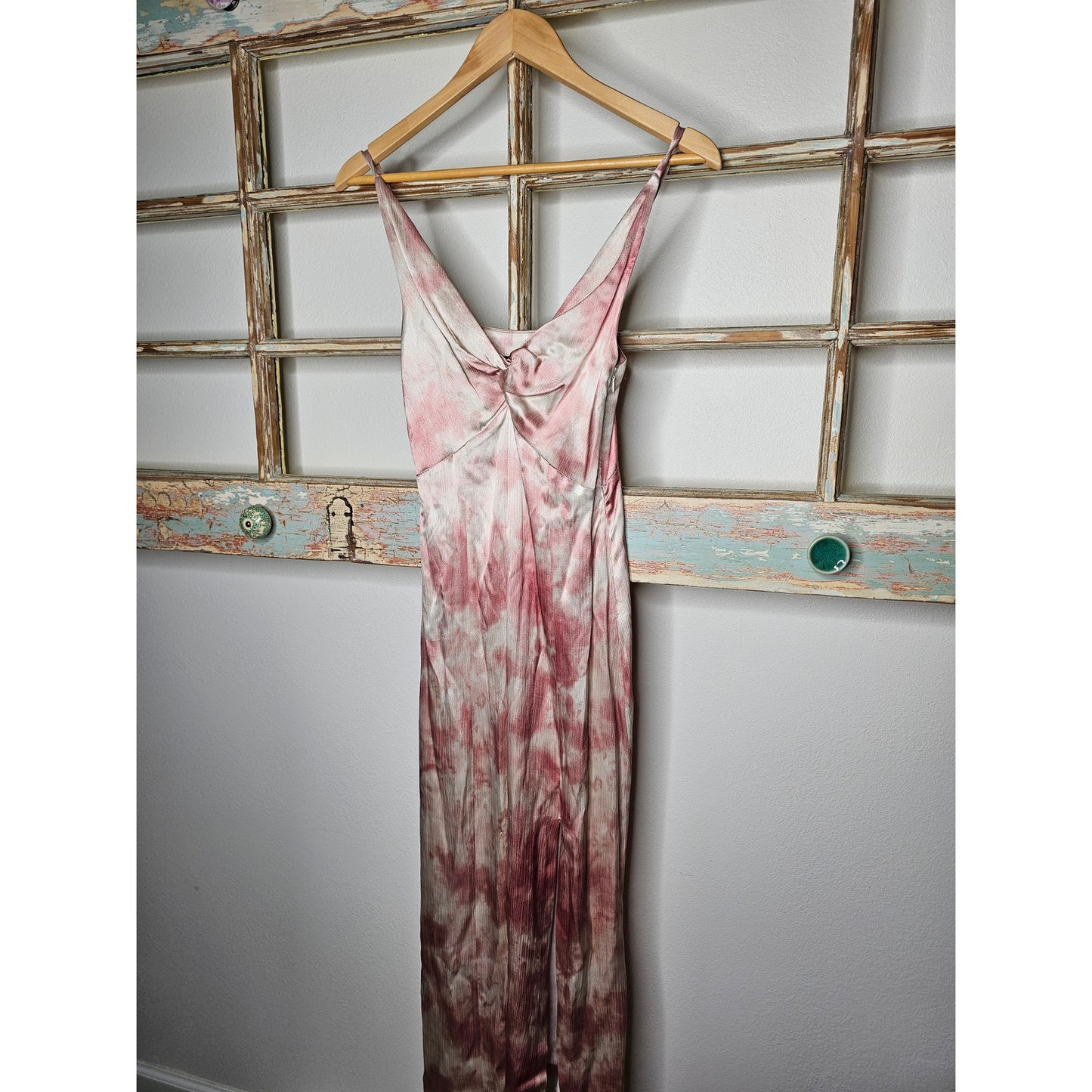 Zara Pink & Cream Spaghetti Strap Slip Dress in Ladies size XS