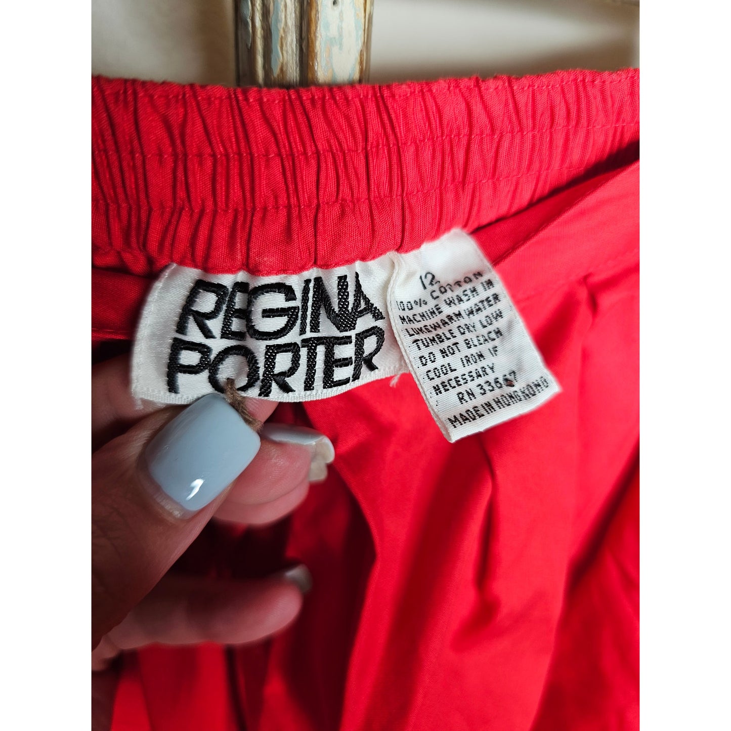 Vintage Regina Panter Lightweight Cotton Red Pants ladies size 12