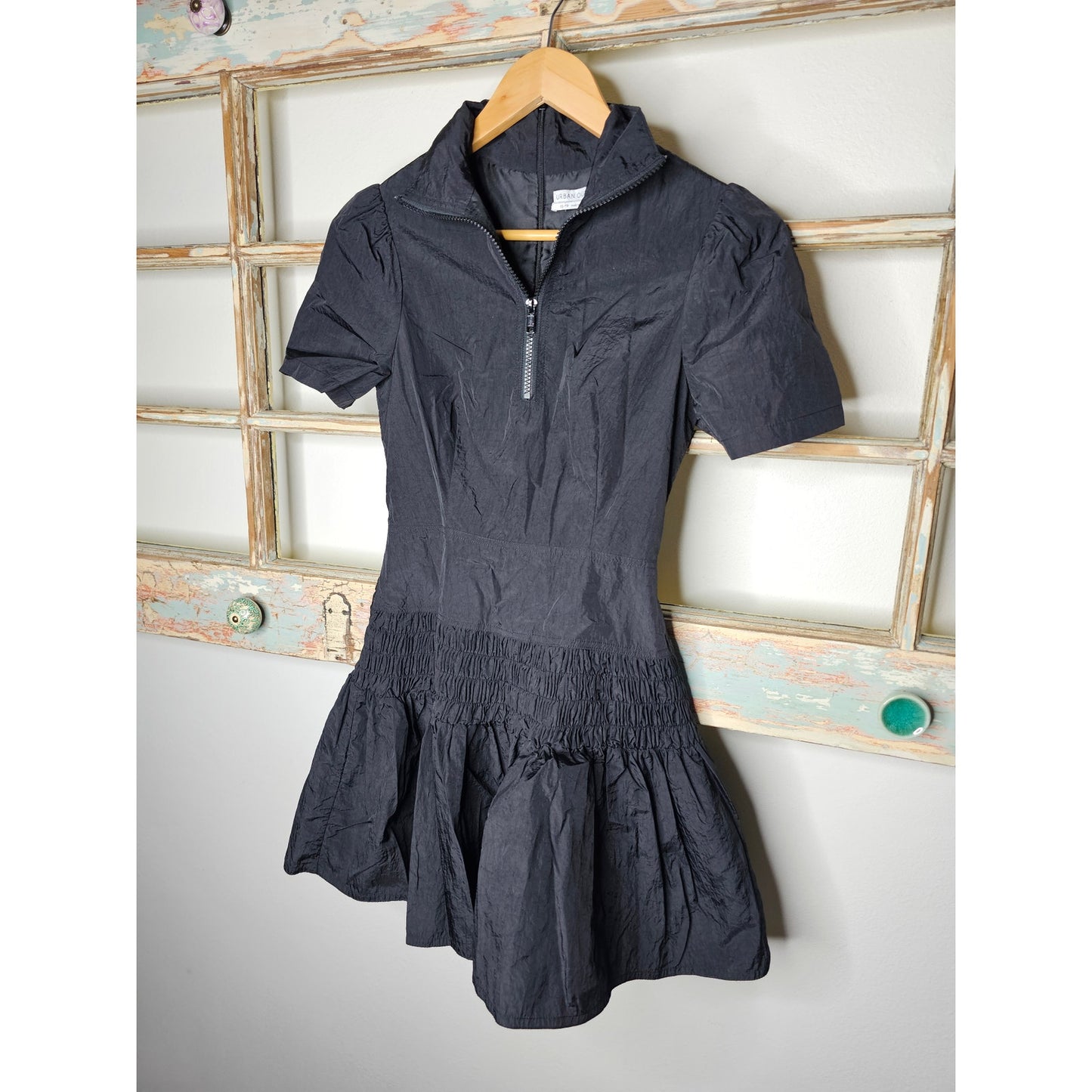 Urban Outfitters Nylon Ruffle Drop Waist Mini Dress Ladies size XS