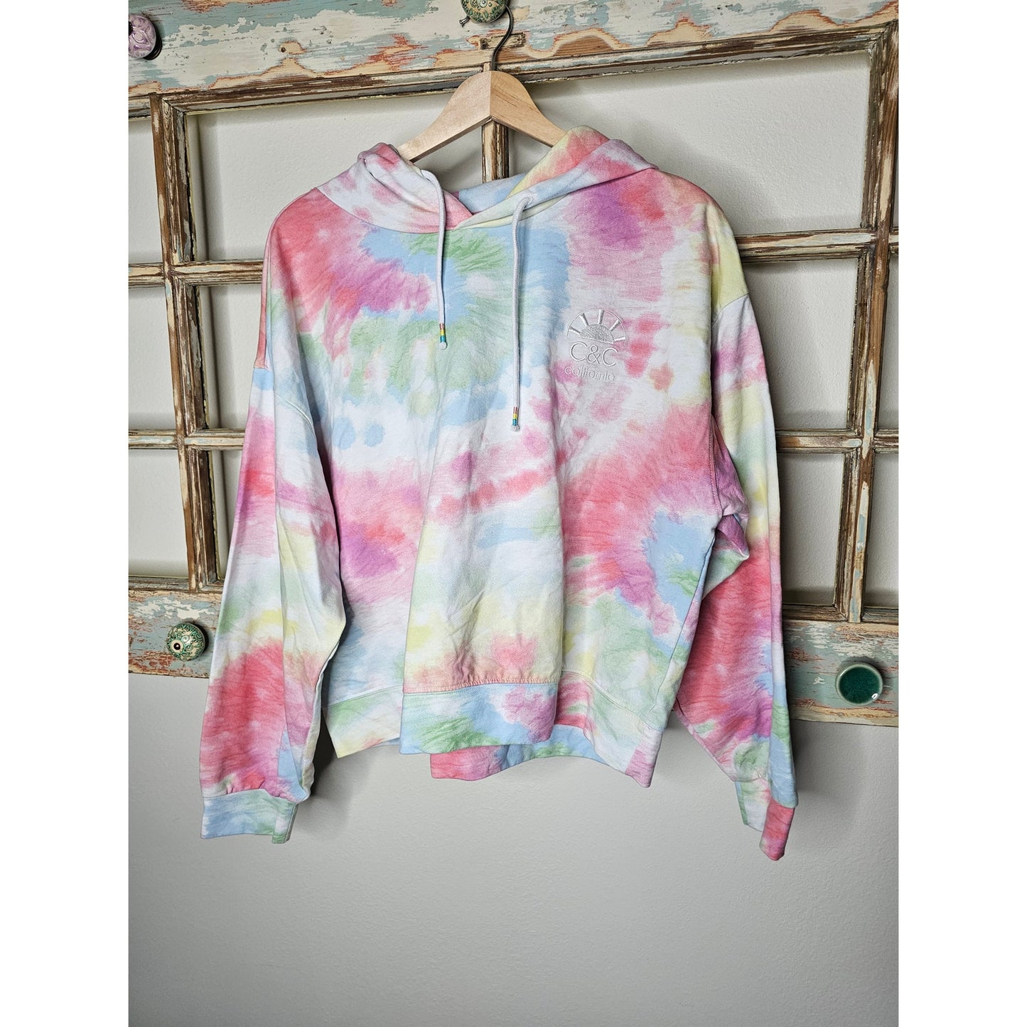 C&C Company Tie Dye Pullover Hoodie Ladies size Large