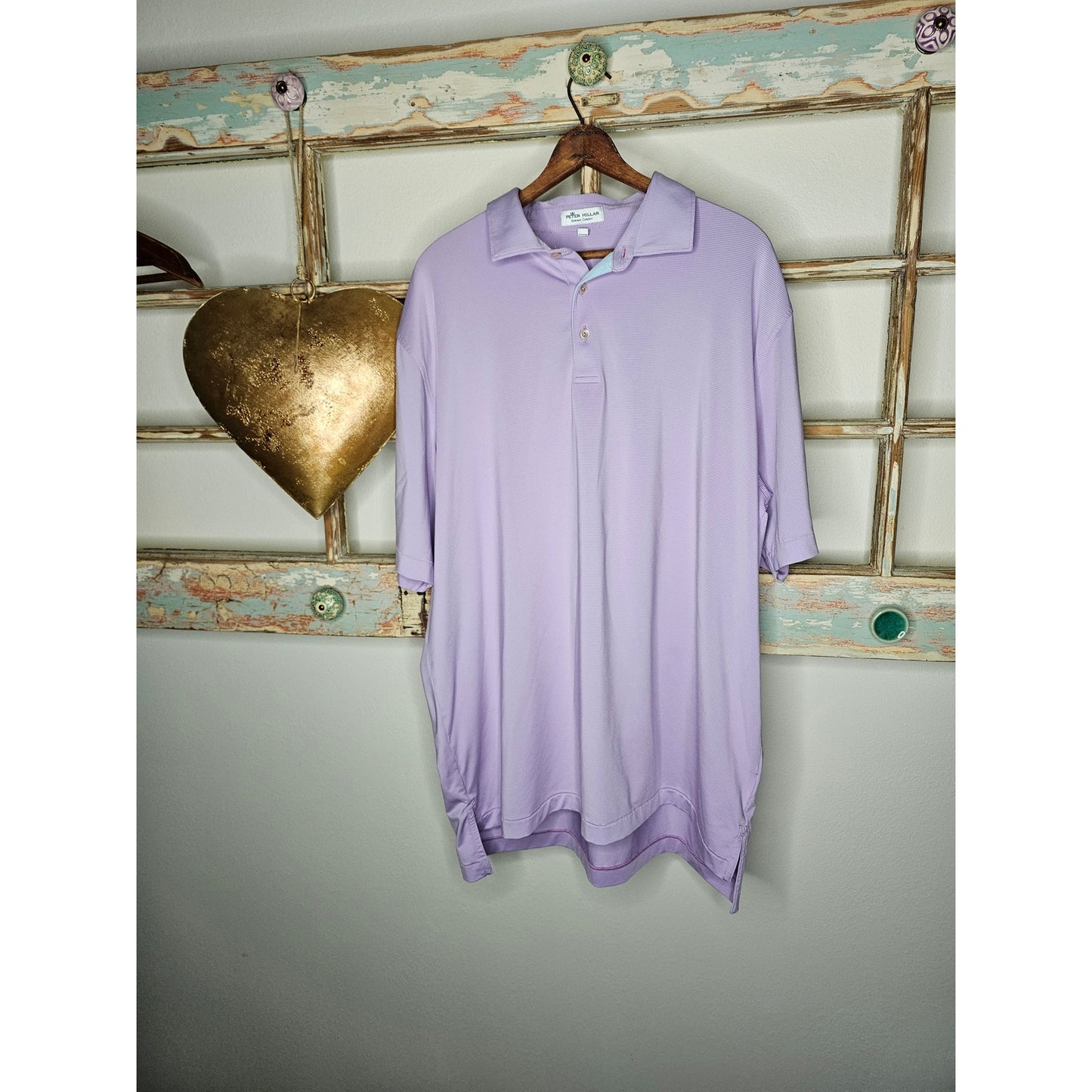 Peter Millar Hales Performance Jersey Polo Summer Comfort pink/blue striped Size XL