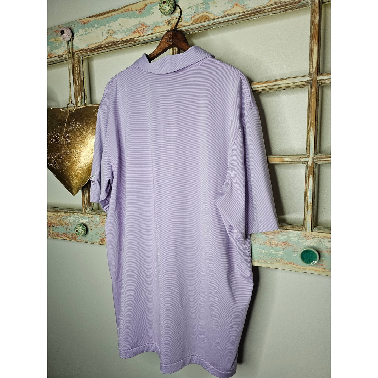 Peter Millar Hales Performance Jersey Polo Summer Comfort pink/blue striped Size XL