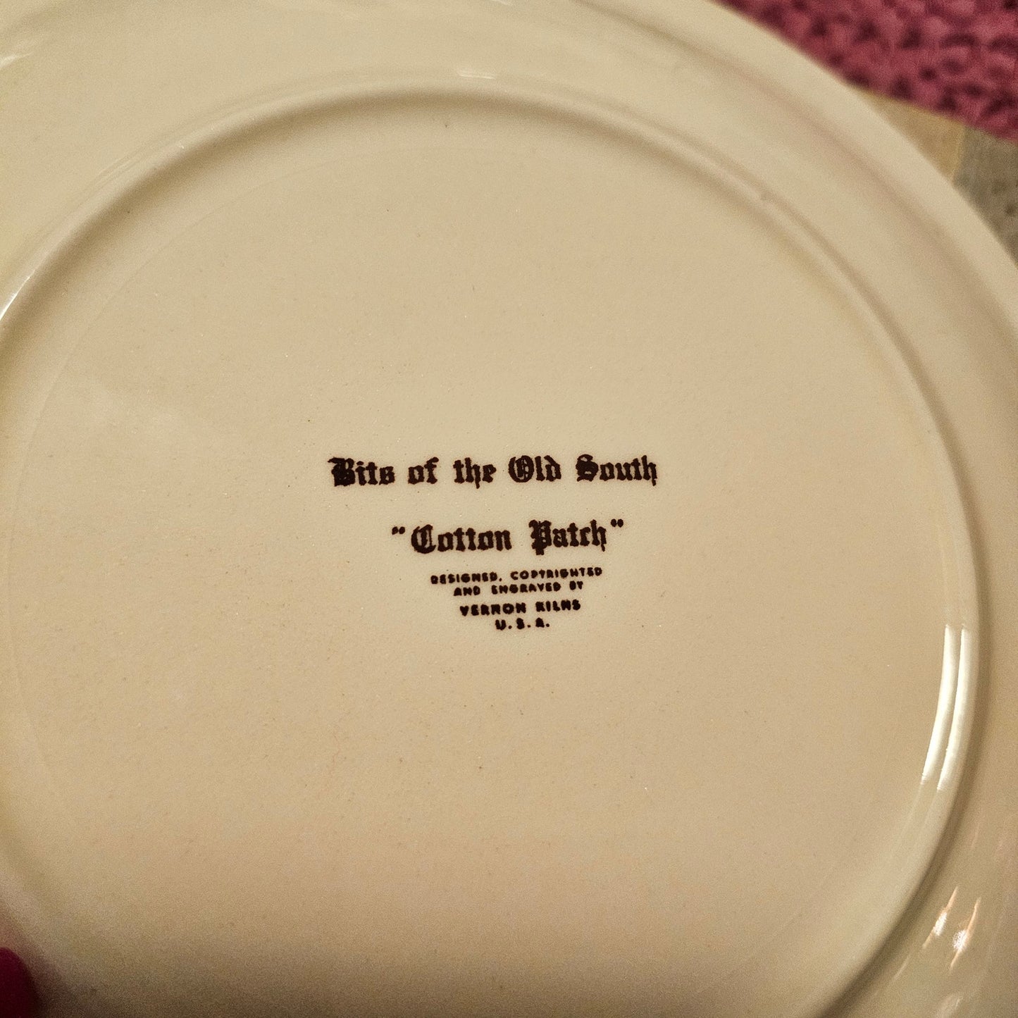Vernon Kilns "Bits of the South" Set of 4 Made In The USA No chipping