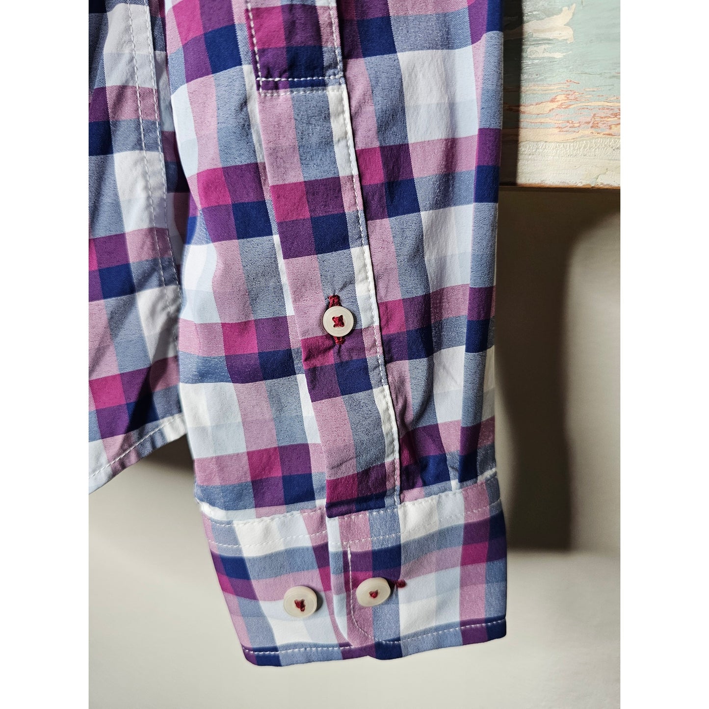 Untuckit Slim Fit Longsleeve Gingham Button Up Men's Size Small