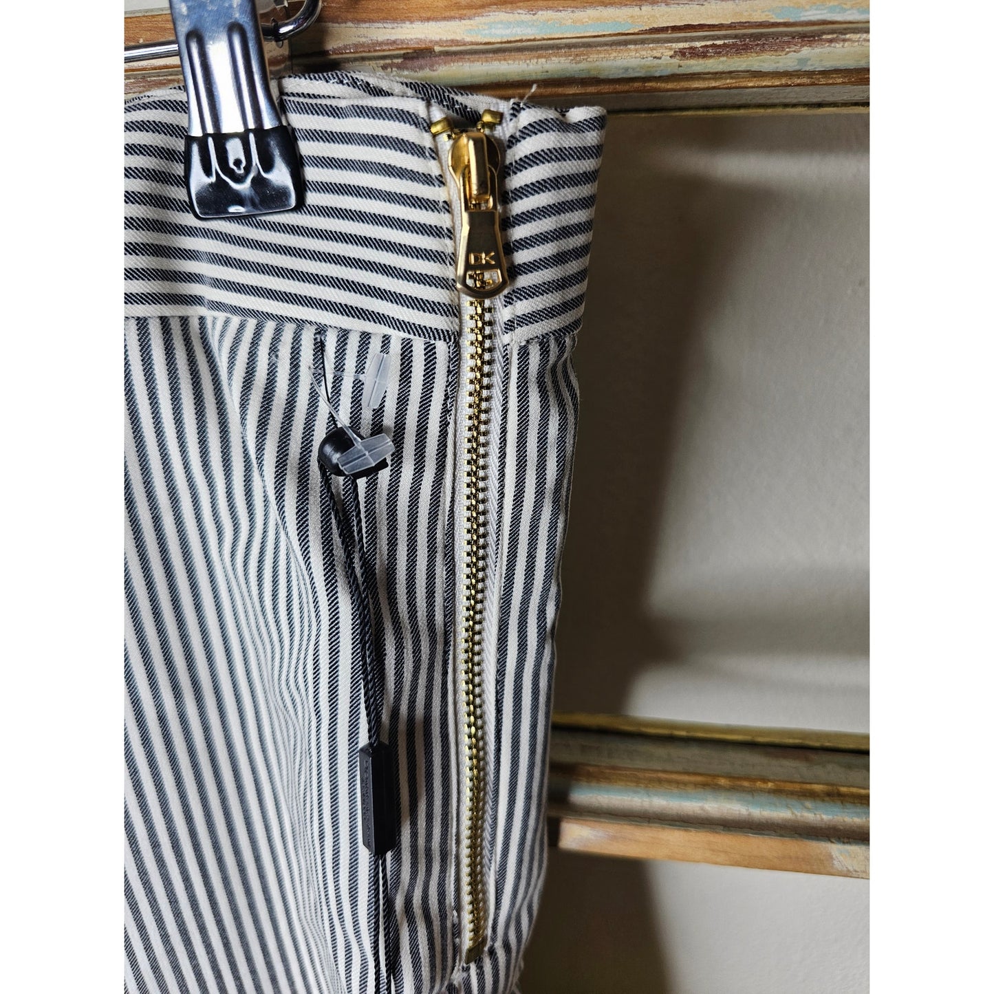 NWT Donna Karan New York Grey/White Stripe Cropped Ladies size 16