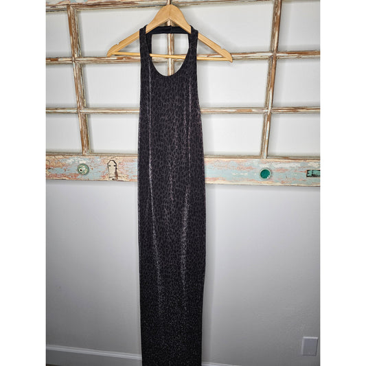 Vintage Susan Roselli For VIJACK Leopard Halter Top Maxi Dress size 14