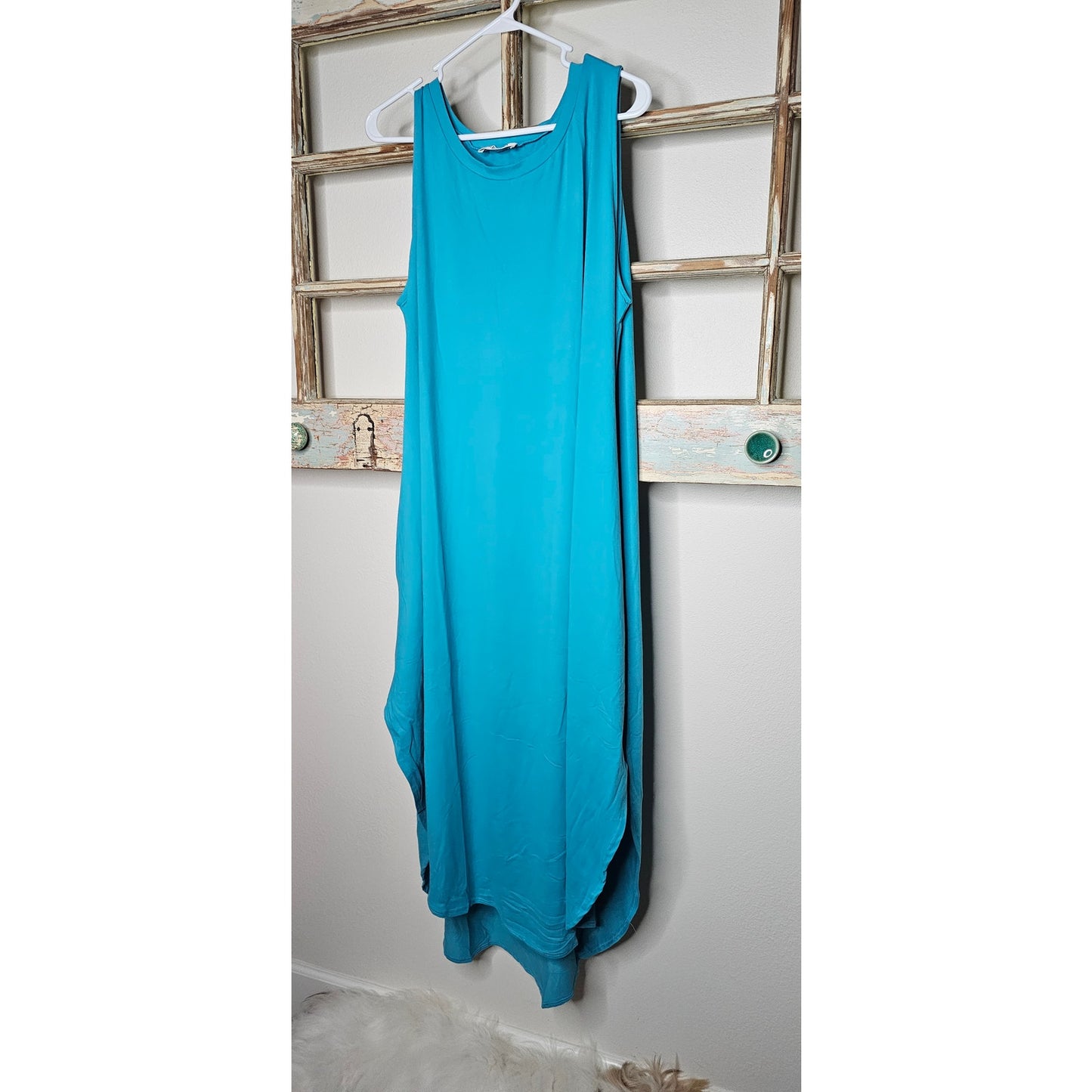 NWT Turquoise Sleeveless Maxi Dress Ladies Size 2X 18/20