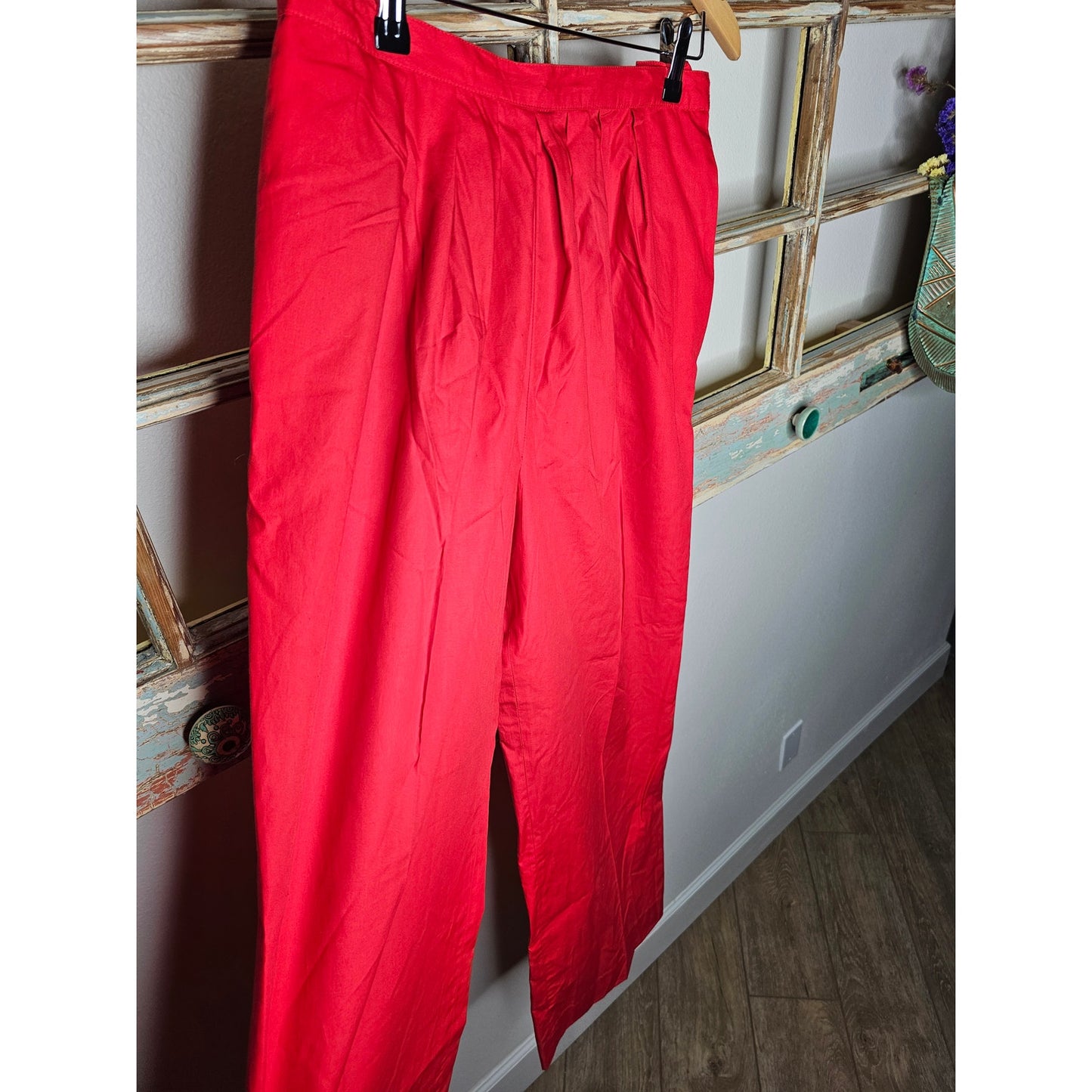 Vintage Regina Panter Lightweight Cotton Red Pants ladies size 12