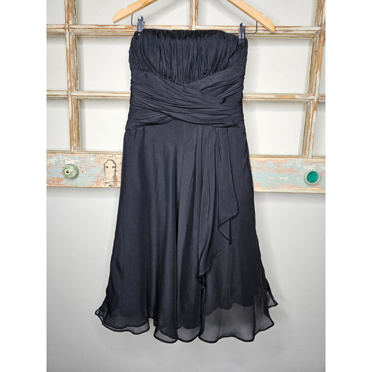 White House Black Market Strapless Silk flowy Dress Size 0