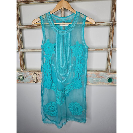 Candela X Free People Ella Lace Mini Sheer Dress Ladies size Small