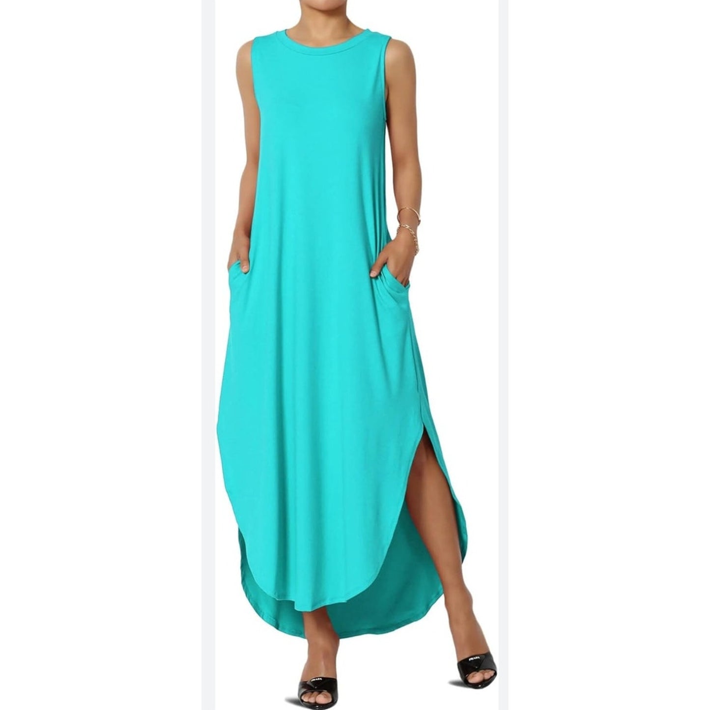 NWT Turquoise Sleeveless Maxi Dress Ladies Size 2X 18/20