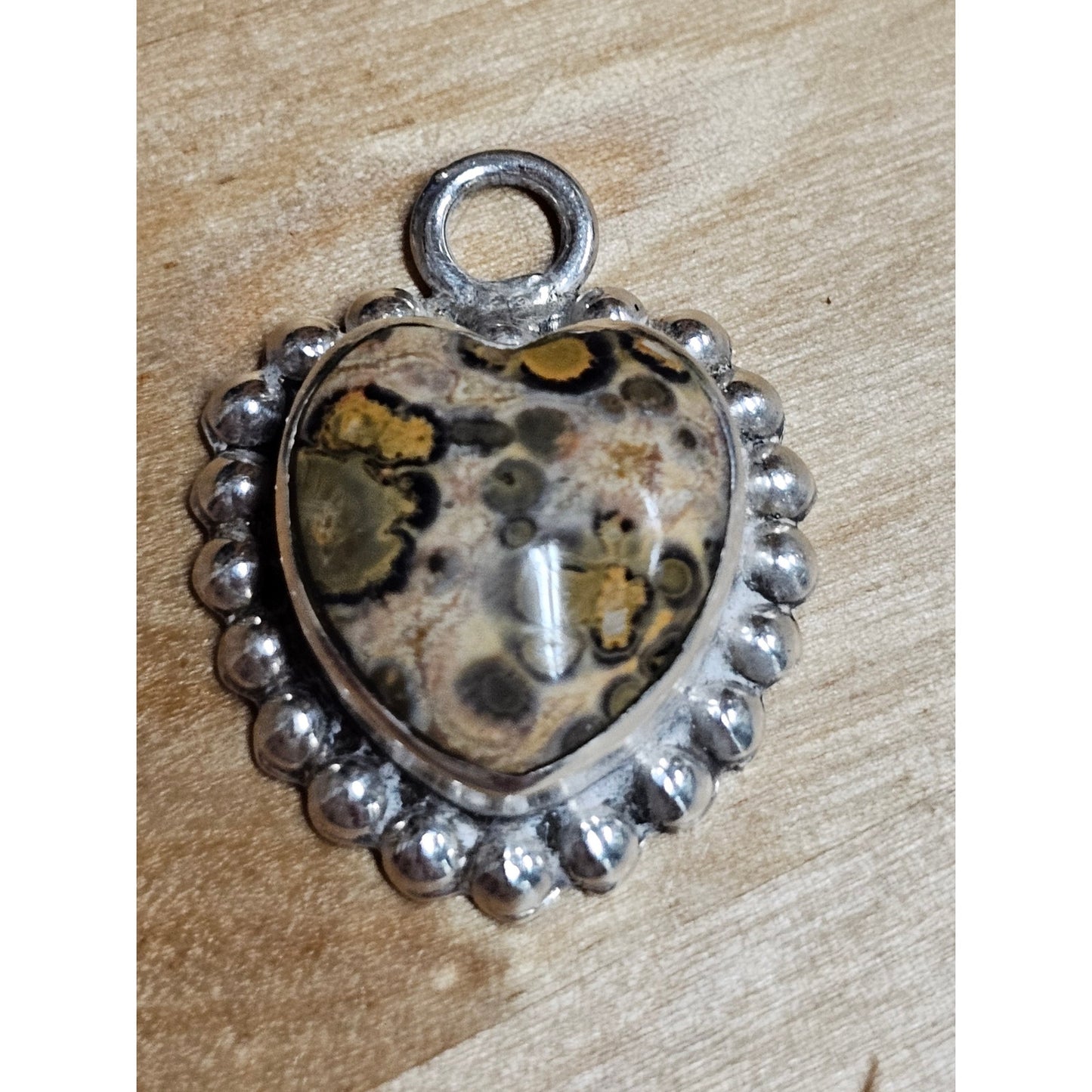 Taxco Sterling Silver With Ocean Jasper Necklace Pendant
