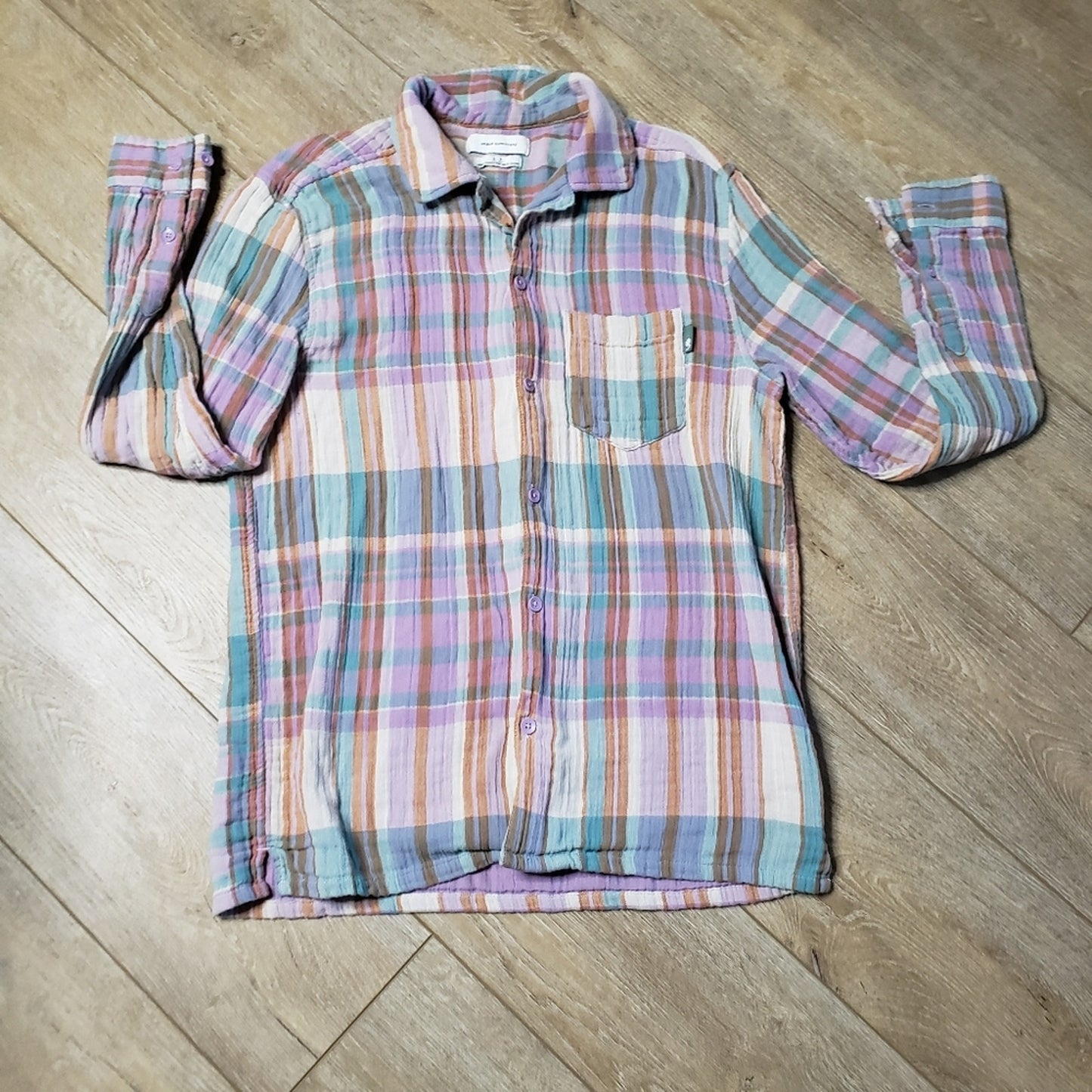 Urban Outfitters plaid button up Top oversized small