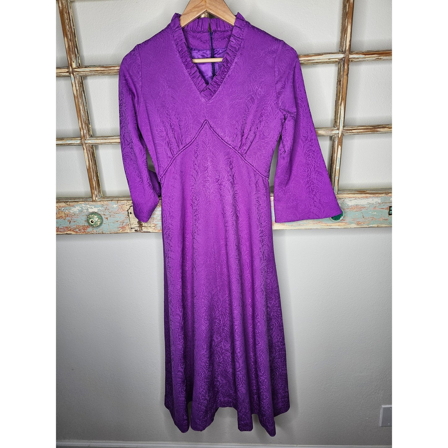 Vintage Asian Inspired High Waisted Dress Ladies Size Small