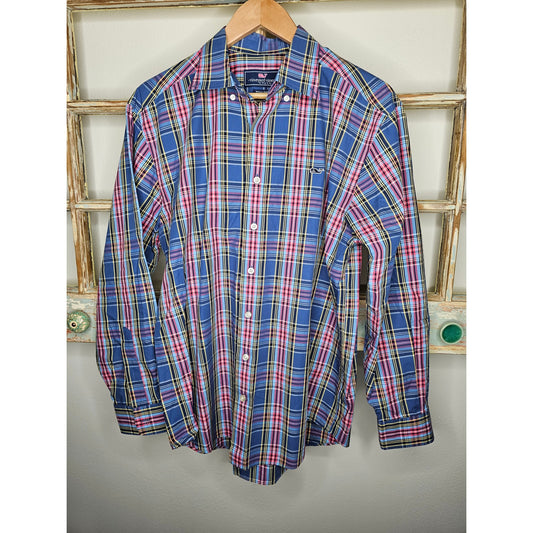 Vineyard Vines Whale Shirt Button Down Dress Oxford size Medium