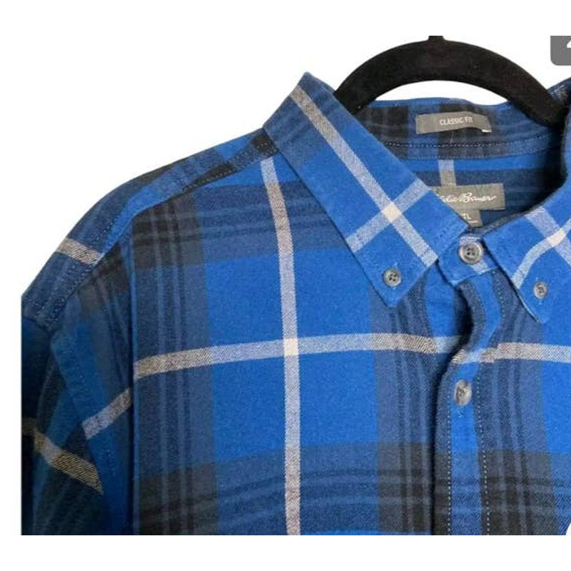 Eddie Bauer flannel men's Long Sleeve Plaid top size small