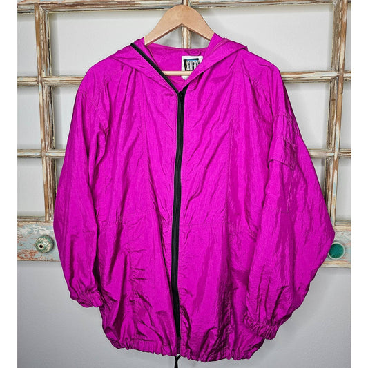 Vintage The Cube Vibrant Fuchsia Zip Up Windbreaker oversized Medium