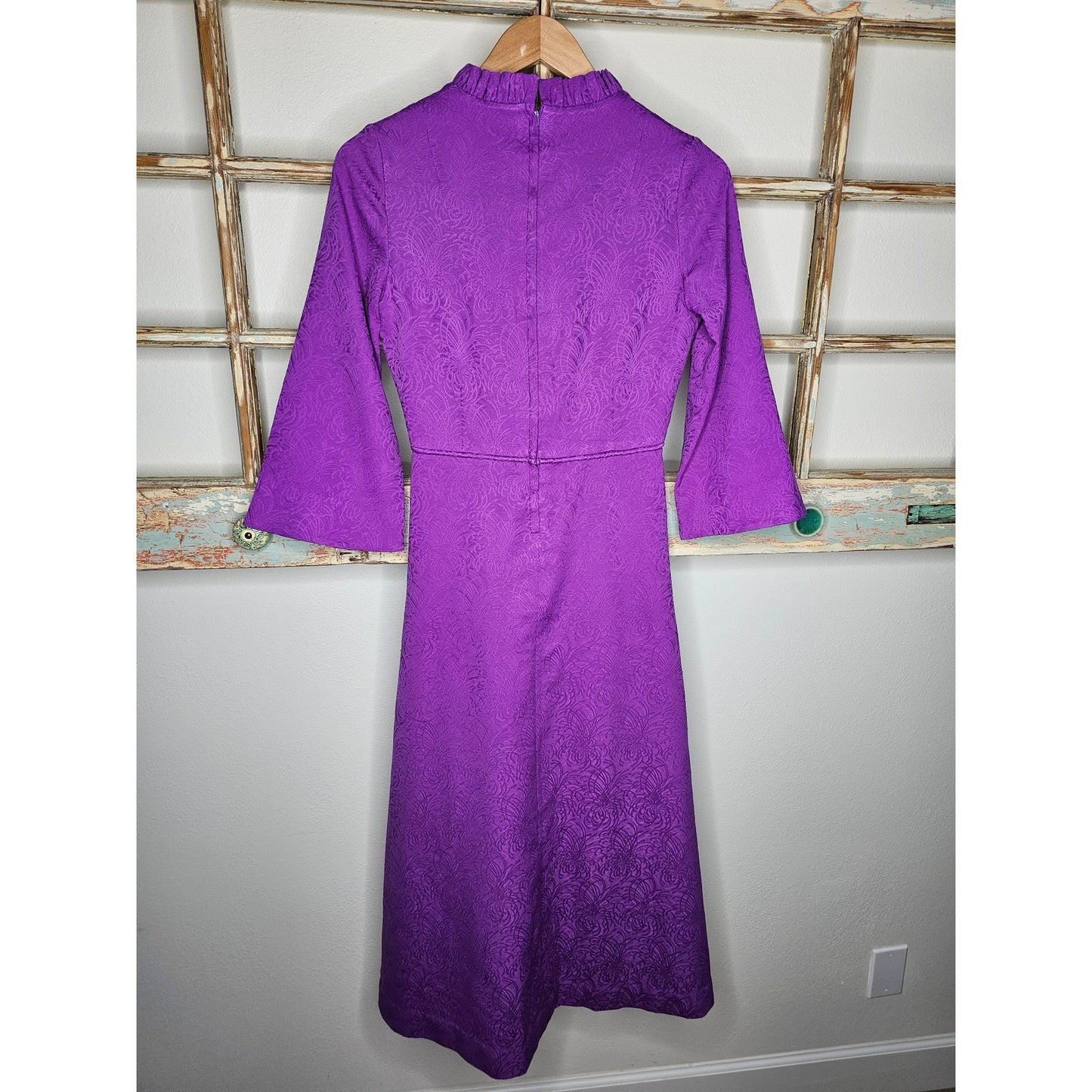 Vintage Asian Inspired High Waisted Dress Ladies Size Small