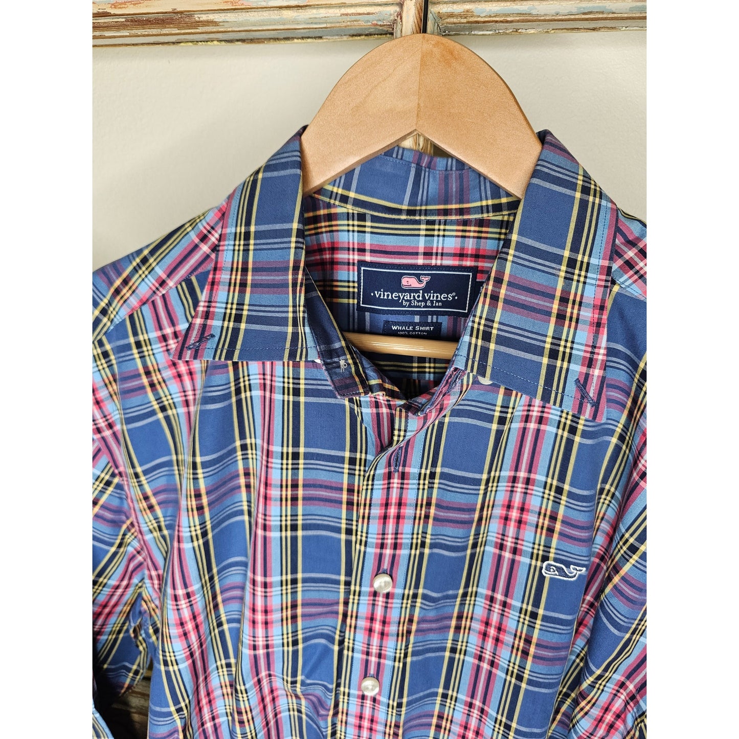 Vineyard Vines Whale Shirt Button Down Dress Oxford size Medium