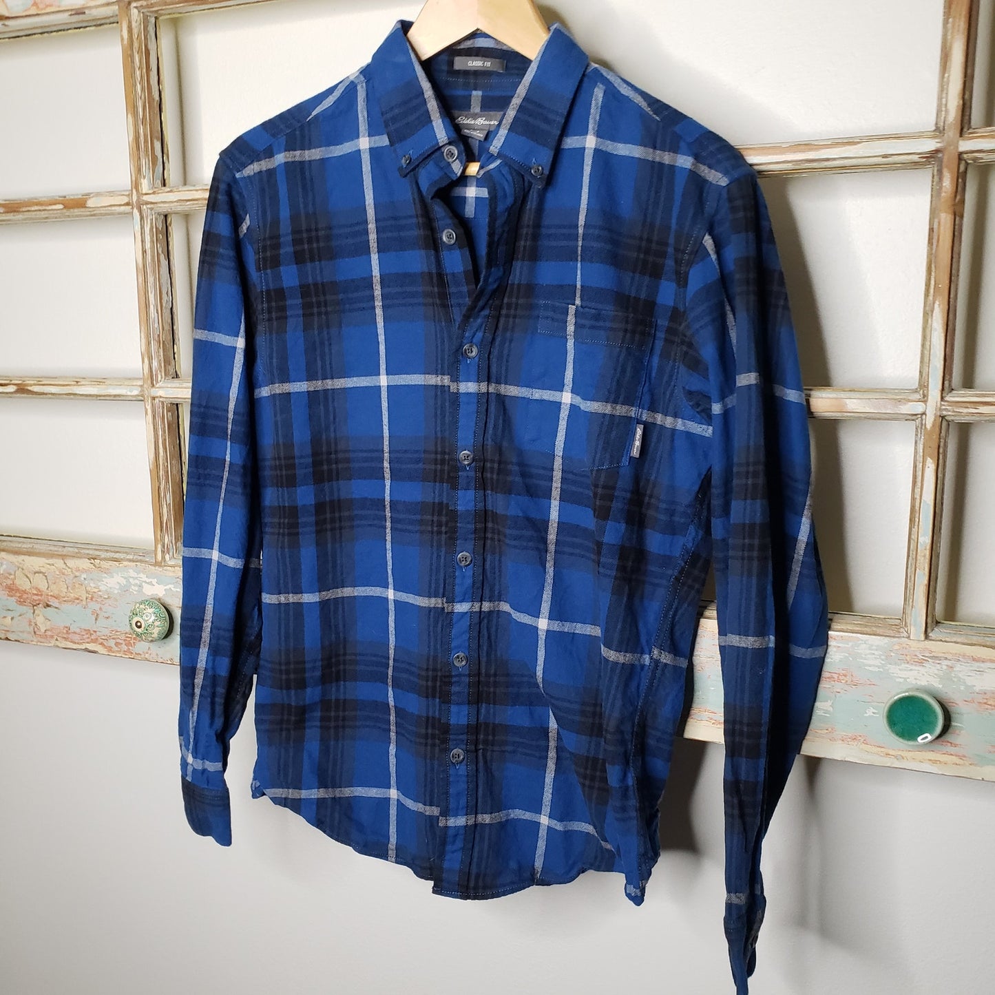 Eddie Bauer flannel men's Long Sleeve Plaid top size small