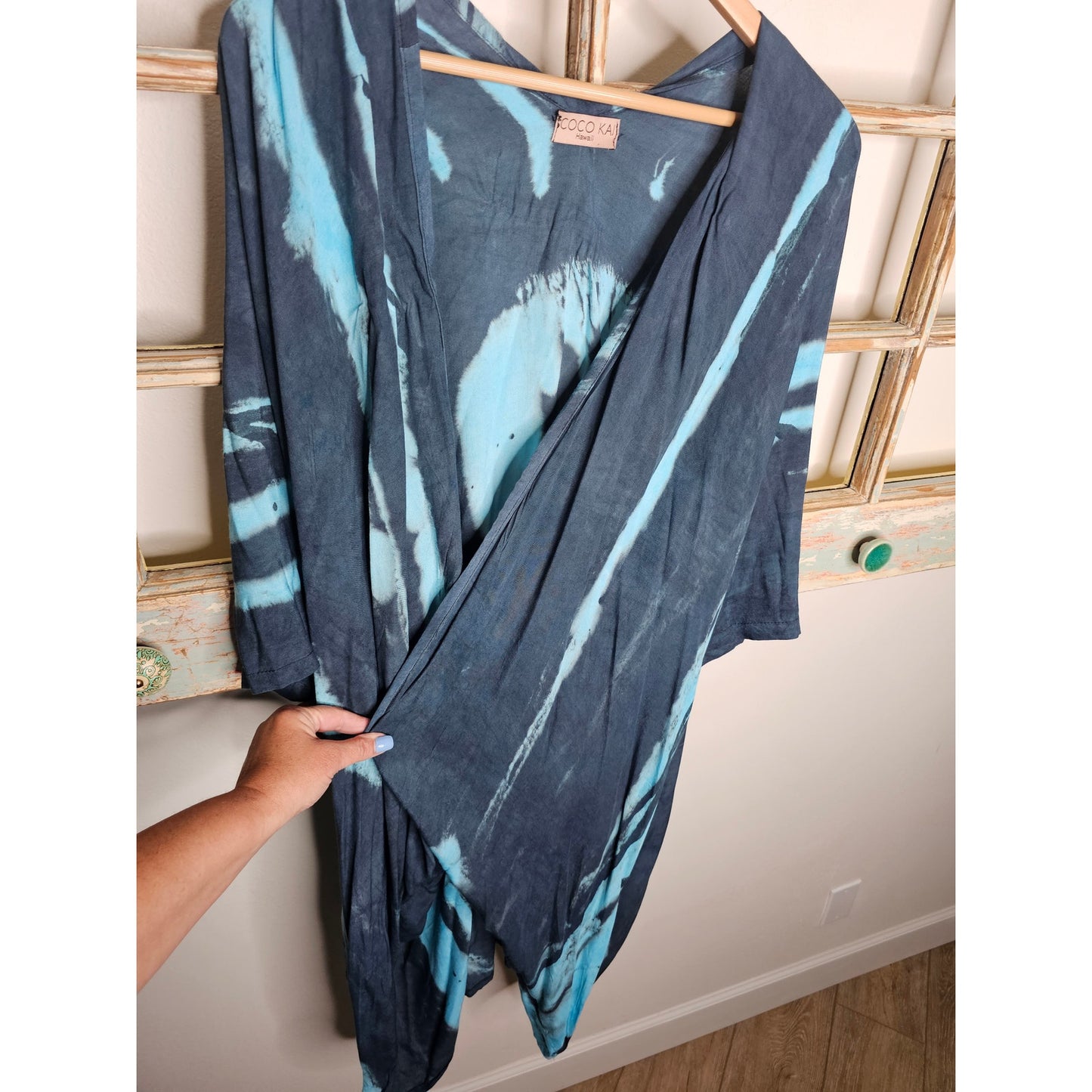 Coco Kai Hawaii 100% rayon Tie Dye Kimono Coverup One Size