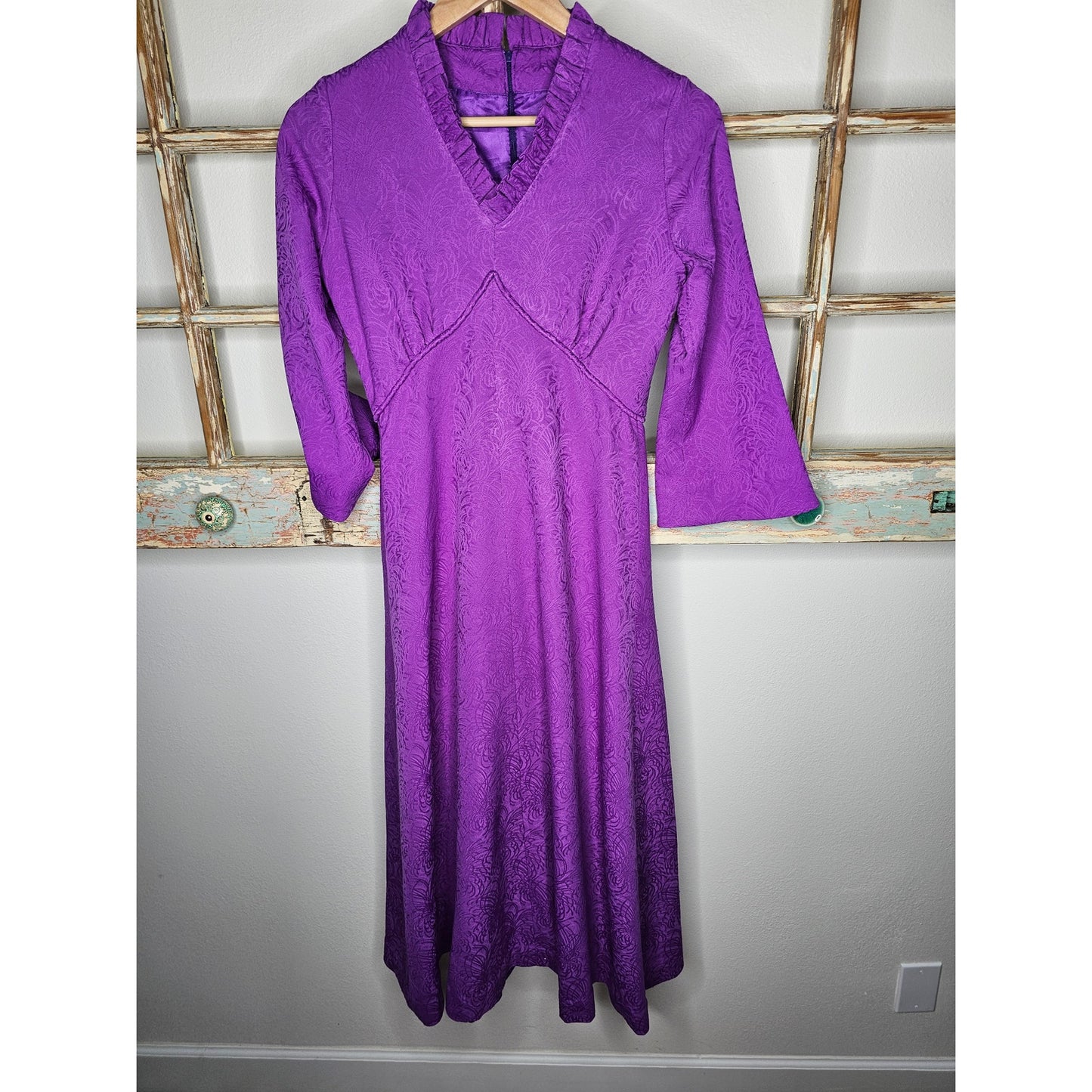 Vintage Asian Inspired High Waisted Dress Ladies Size Small