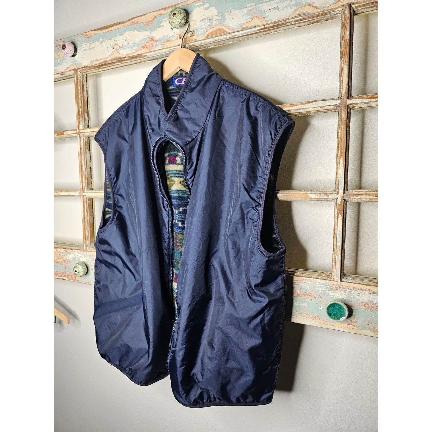 Vintage 90's  Aztec Reversible Ski Snow Winter Vest Men's Size XL