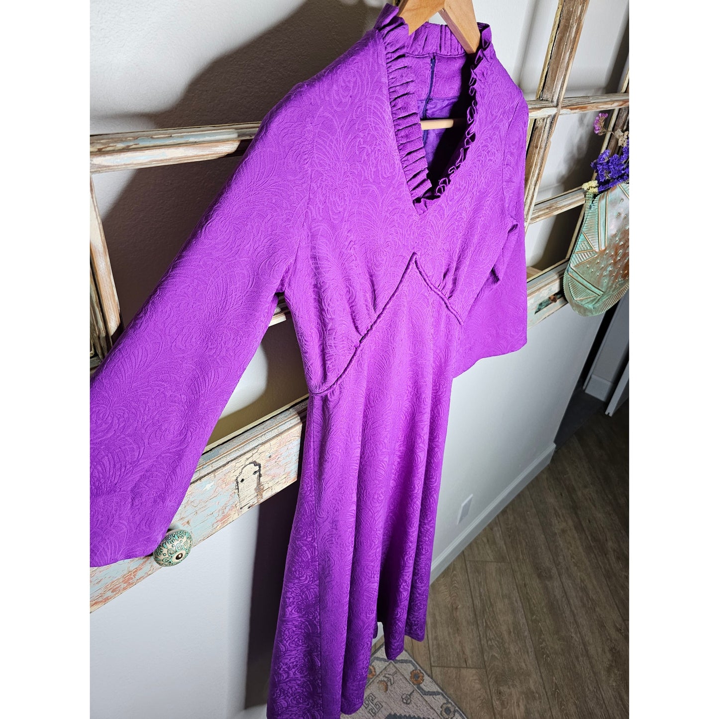 Vintage Asian Inspired High Waisted Dress Ladies Size Small