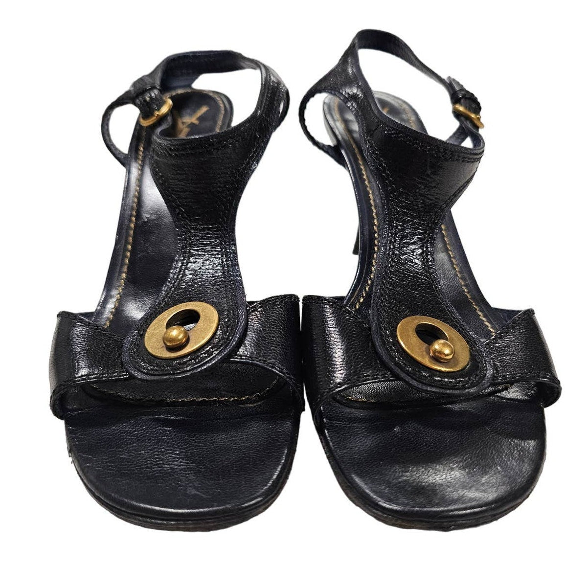 Yves Saint Laurent Lock 100 Sandal Bora Black High Heels Ladies size 38