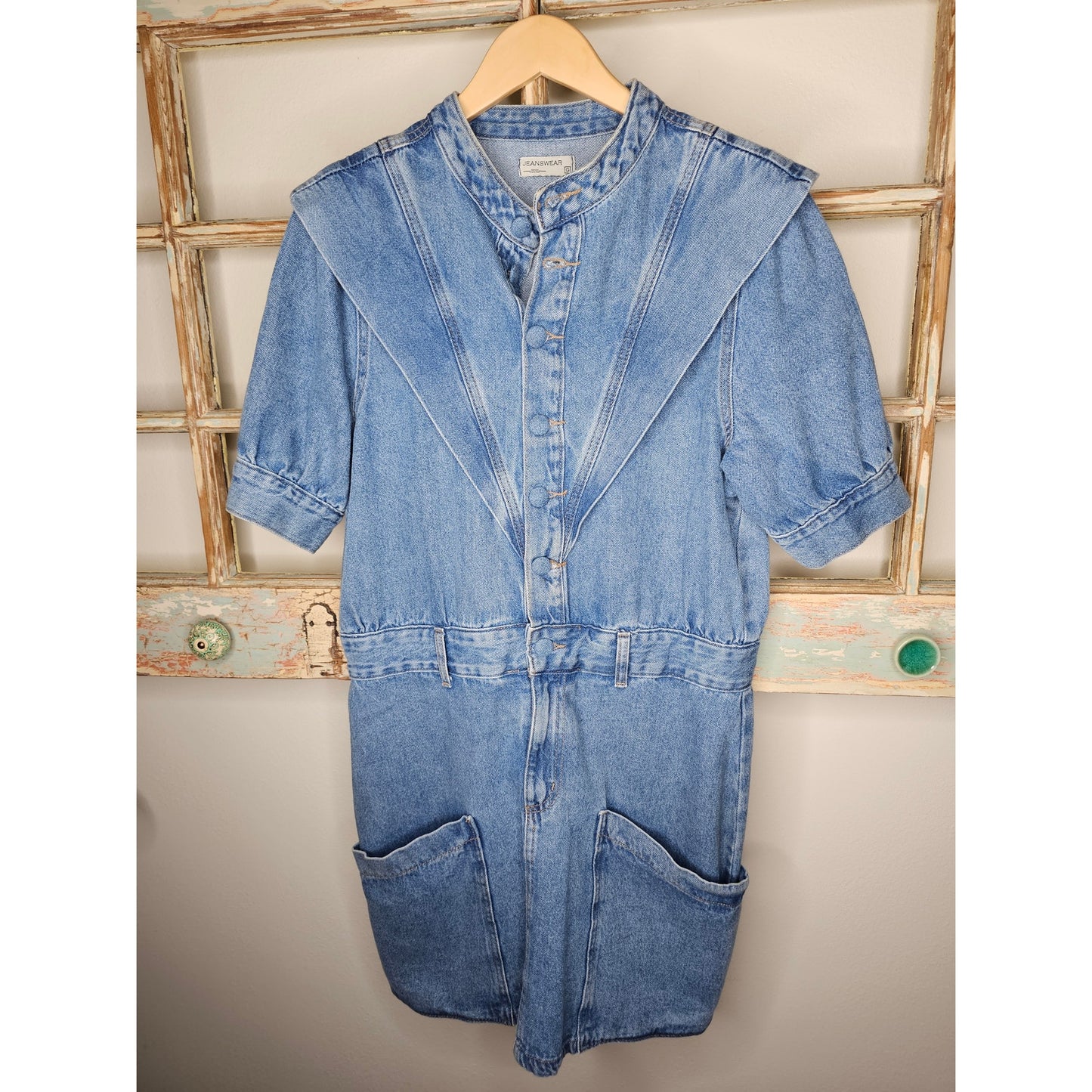 Vintage 80's Denim Jeanswear Dress with pockets Ladies size Large