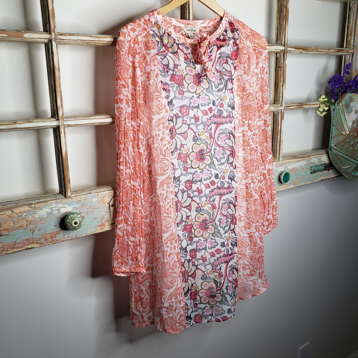 Lucky Brand Women lined floral Tunic ladies size Small