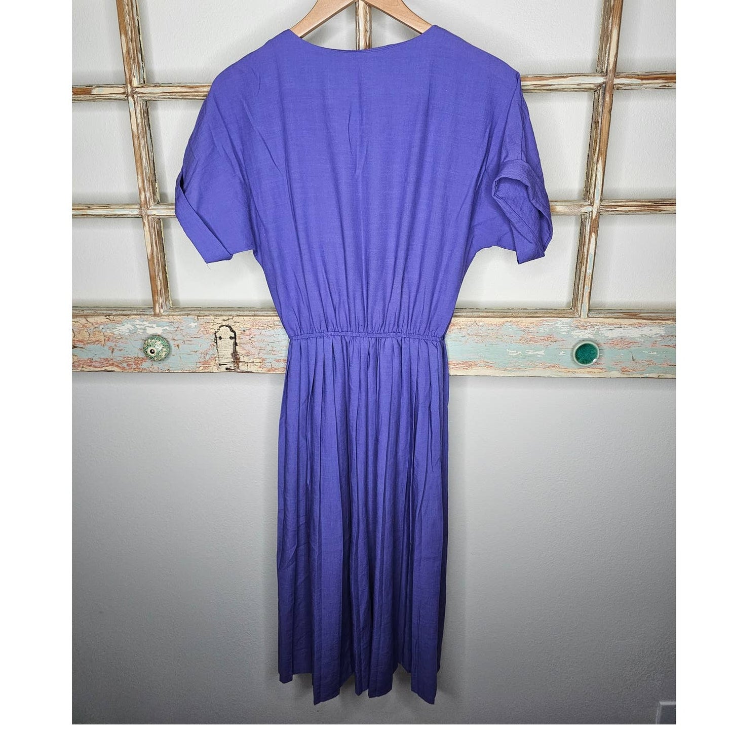 Vintage 70's Purple Dress with pleated skirt ladies size 8