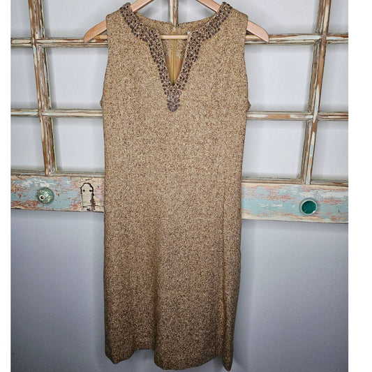 Wool & Silk Camel Colored Lined Dress by Worth Ladies size 0