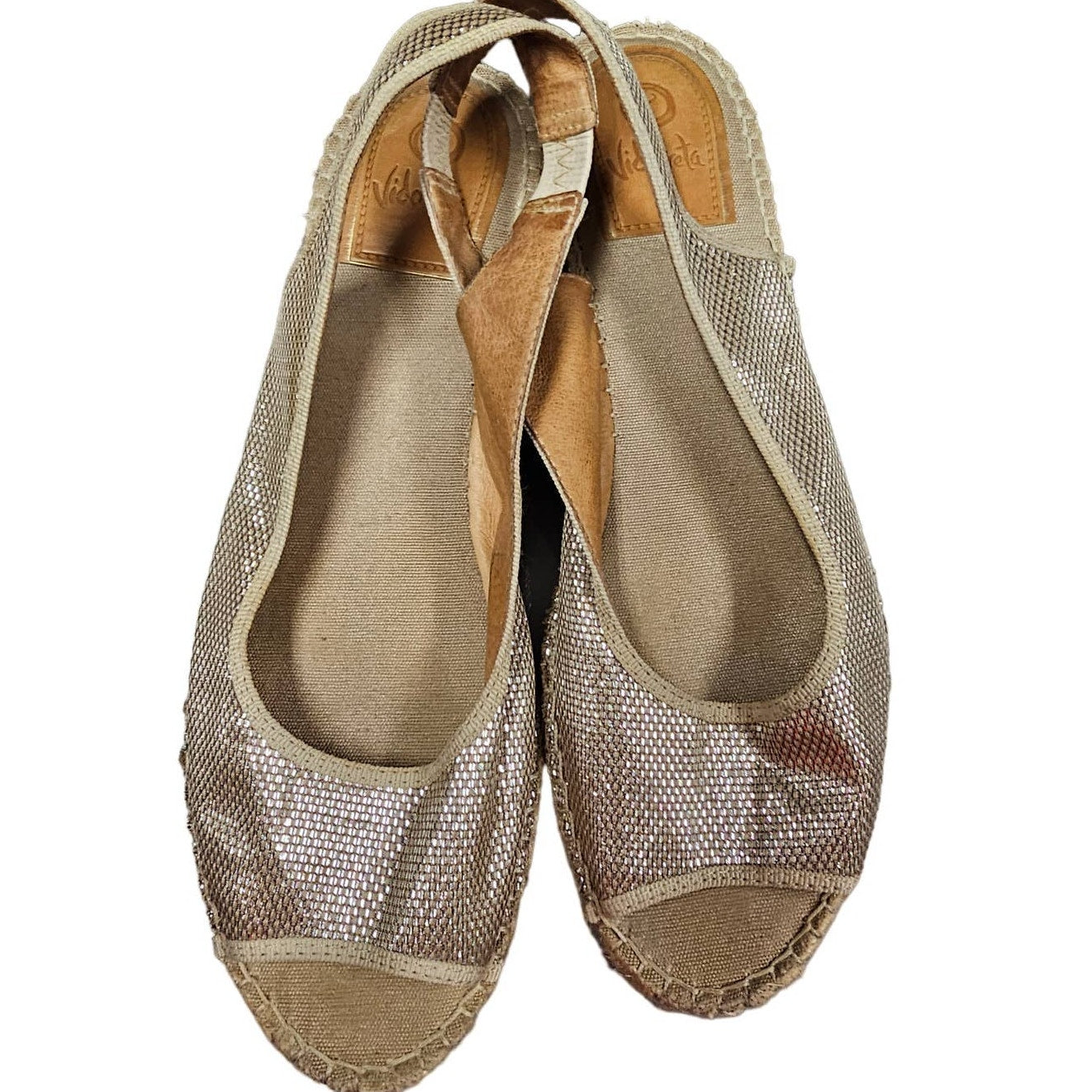 Vidorreta neutral Jessy Espadrilles with slight wedge ladies size 40