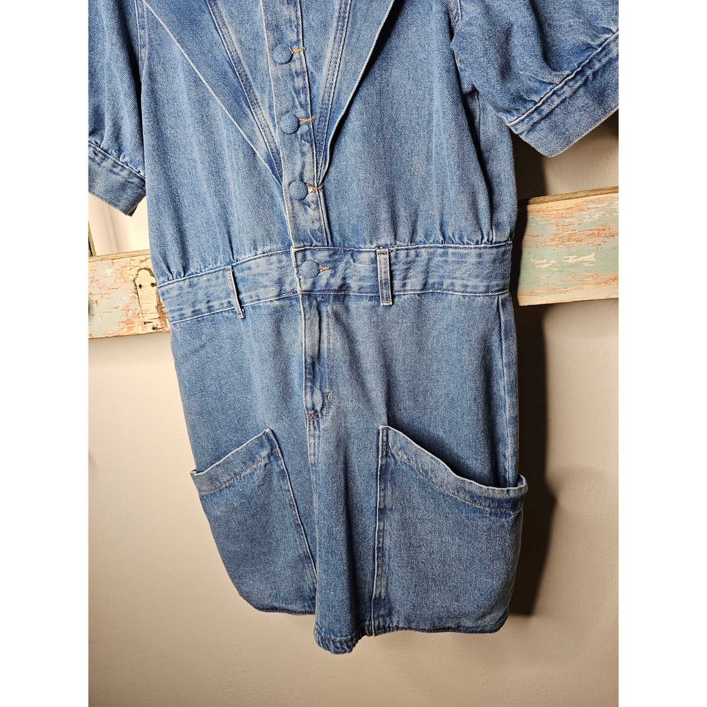 Vintage 80's Denim Jeanswear Dress with pockets Ladies size Large