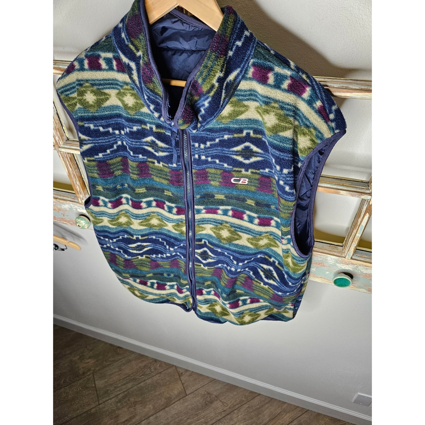 Vintage 90's  Aztec Reversible Ski Snow Winter Vest Men's Size XL