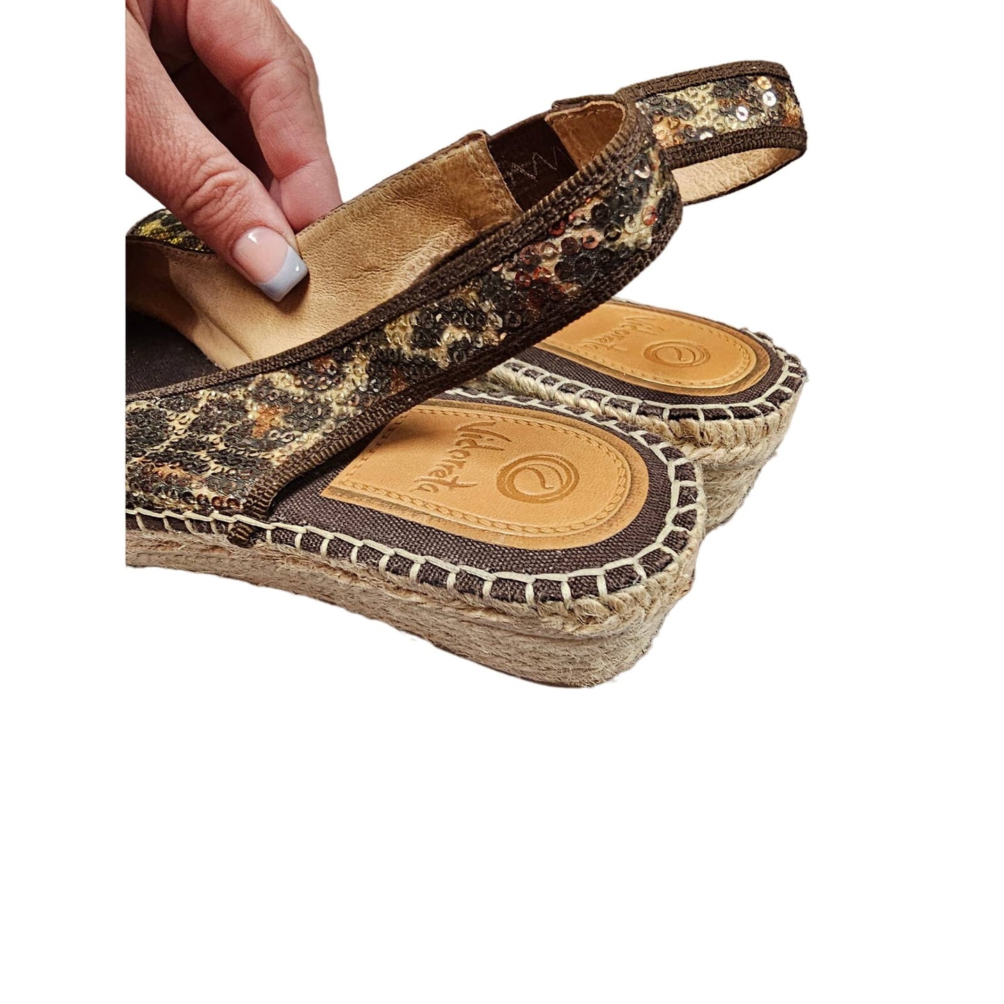 Viddorrete Chetta / leopard Print Slingback peek-a-boo Sandal size 10