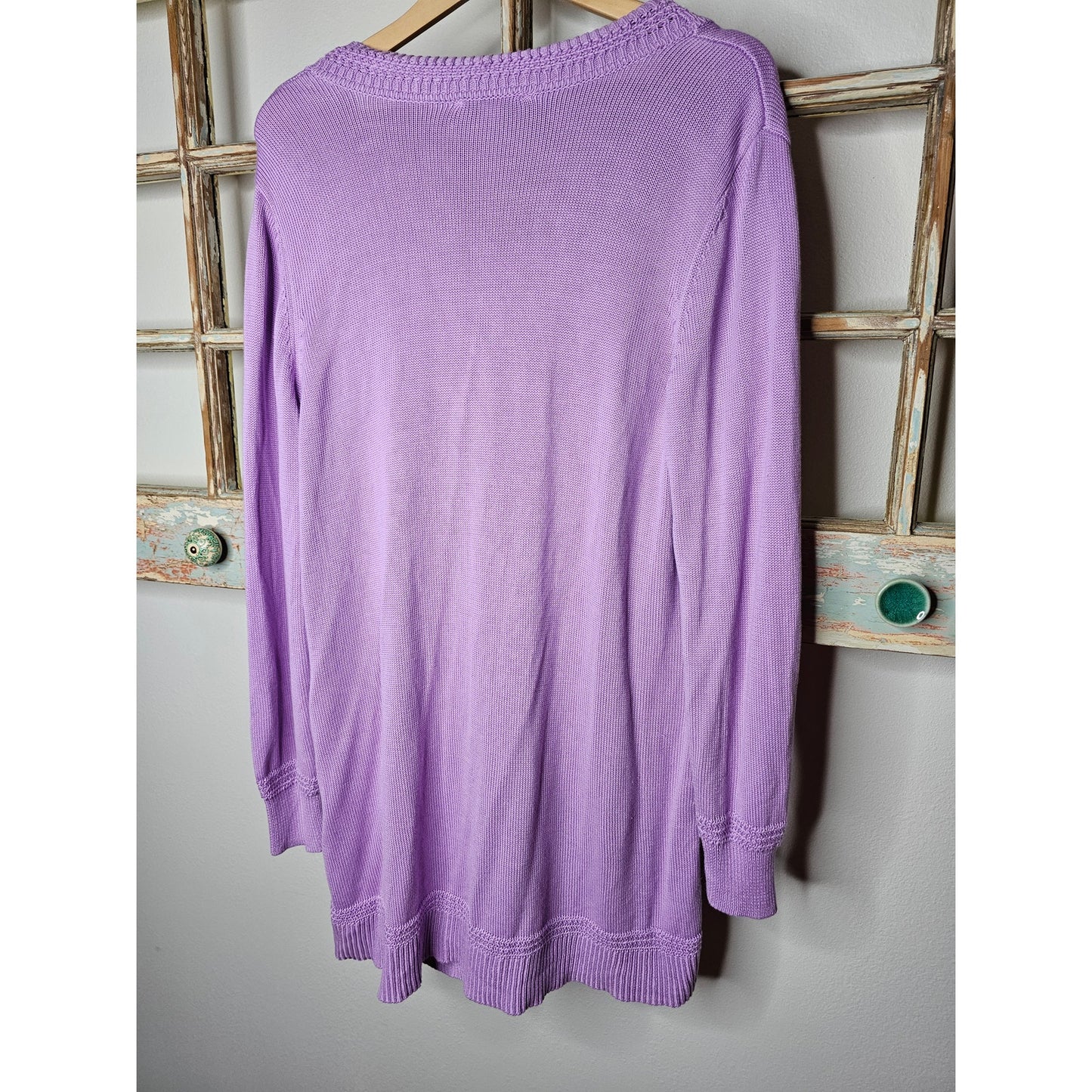 Cardigan by Isaac Mizrahi Purple Button Front Ladies size XL