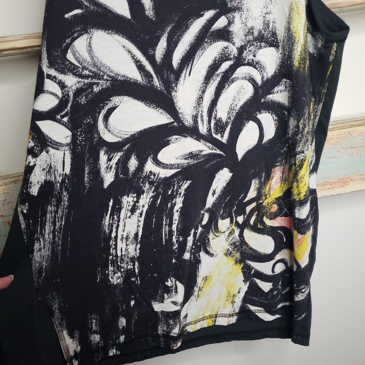 3.1 Phillip Lim sleeveless black/yellow brush stroke top size small NWT