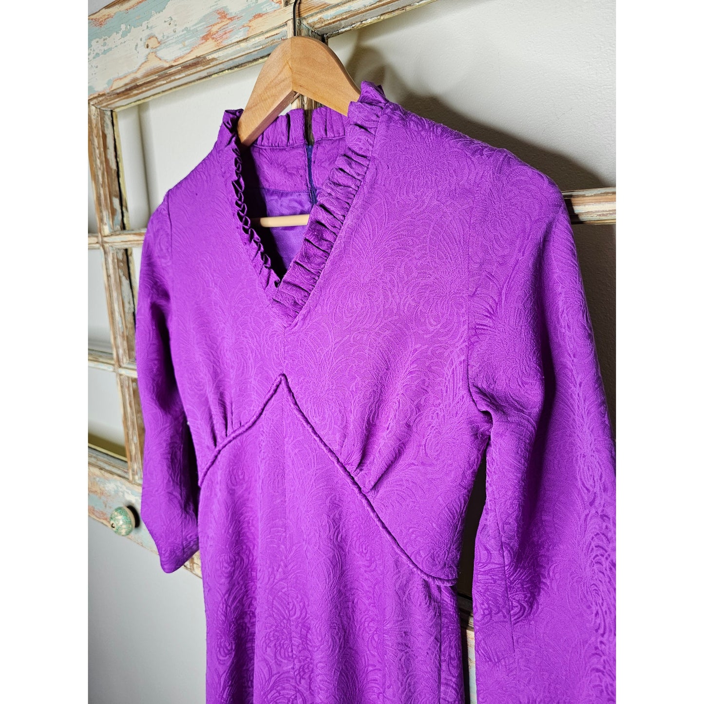 Vintage Asian Inspired High Waisted Dress Ladies Size Small