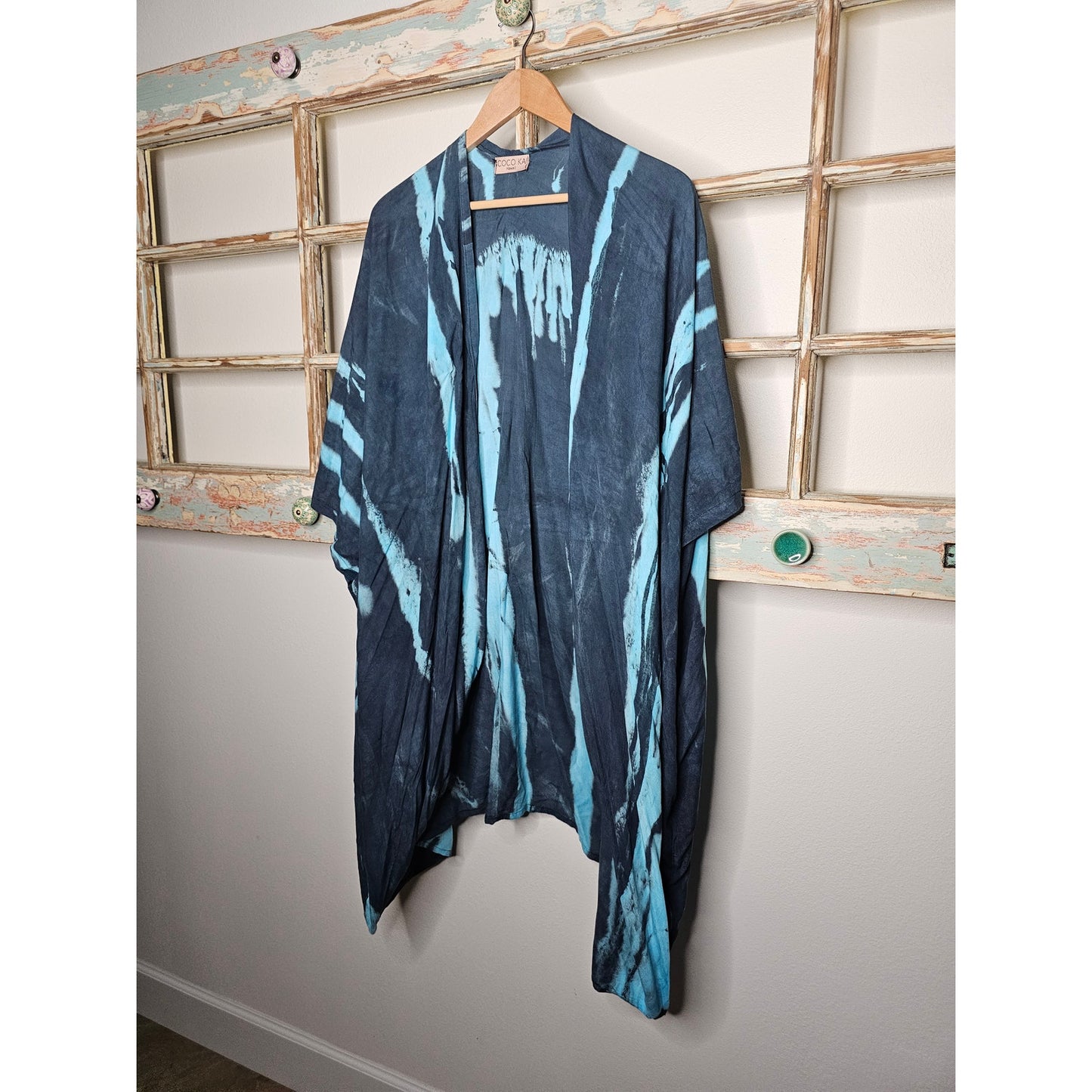 Coco Kai Hawaii 100% rayon Tie Dye Kimono Coverup One Size