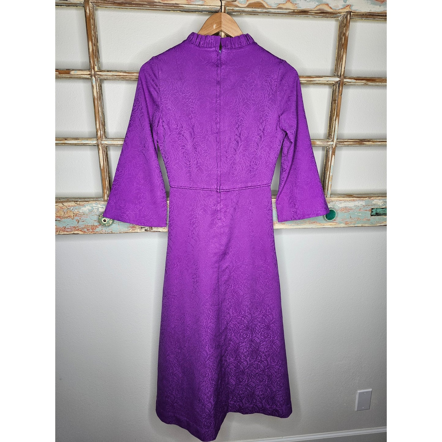 Vintage Asian Inspired High Waisted Dress Ladies Size Small