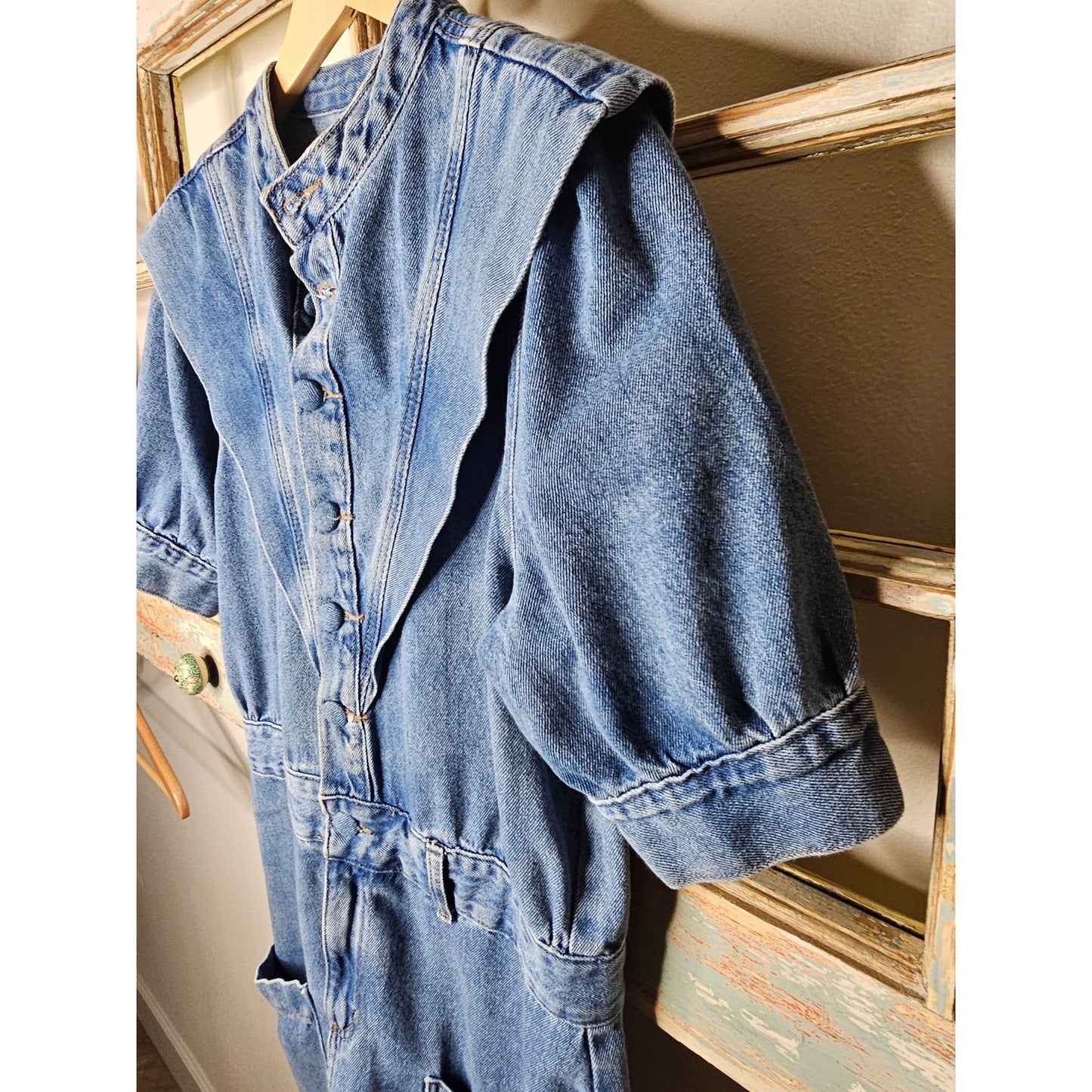Vintage 80's Denim Jeanswear Dress with pockets Ladies size Large