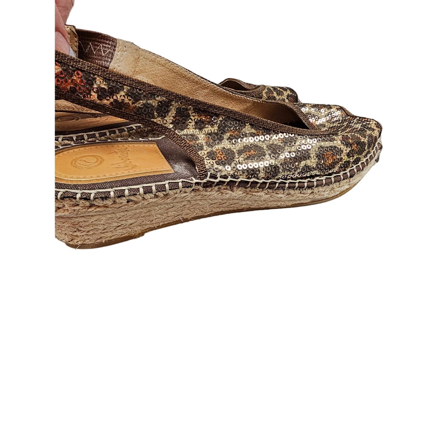 Viddorrete Chetta / leopard Print Slingback peek-a-boo Sandal size 10